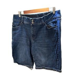 Lane Bryant Womens Jeans Short 5 Pockets Bermuda Dark Wash 16